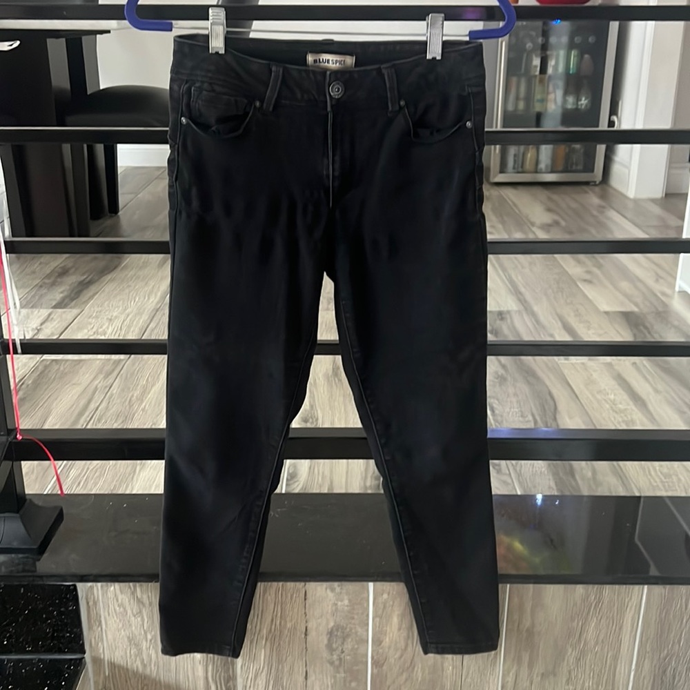 Blue spice black stretch jeans